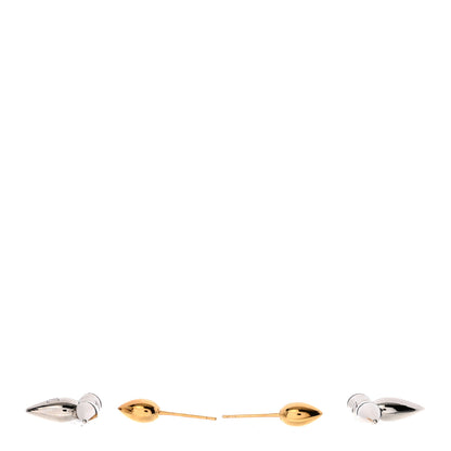 Louis Vuitton Metal Louisette Earrings Silver Gold 3 of 4