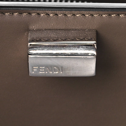 Fendi Cuoio Romano Vitello Cover Glazed Fabric Bi-Color FF 1974 Mini Peekaboo I SEE U Satchel Black Mimosa Tobacco Moro 8 of 10