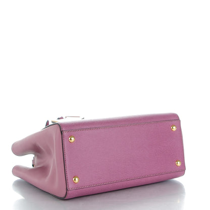 Fendi Vitello Elite Flamingo Petite 2Jours Tote Lilla Glicine 4 of 9