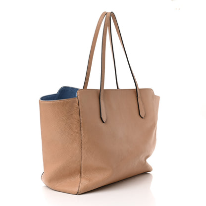 Gucci Dollar Calfskin Medium Swing Tote Camelia Mineral Blue 3 of 16