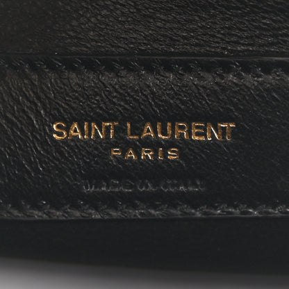 Saint Laurent Shiny Calfskin Crocodile Embossed Small Manhattan Baguette Black 6 of 11