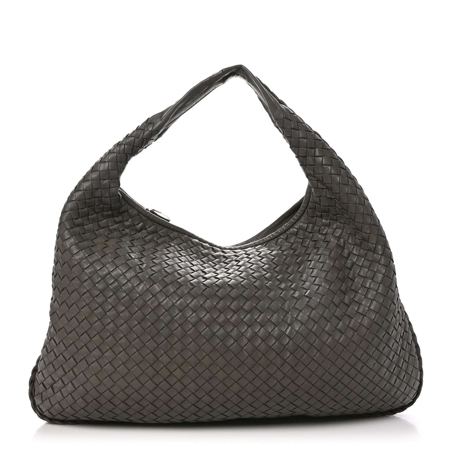 Nappa Intrecciato Large Veneta Hobo Grey