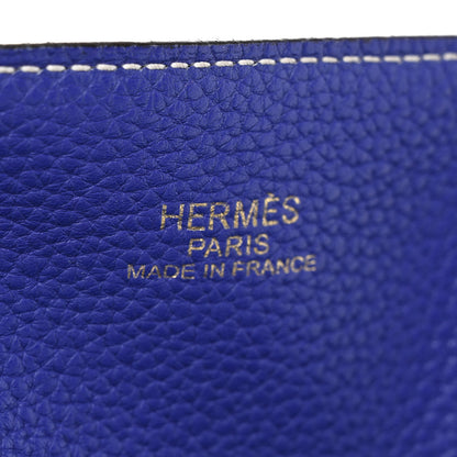 Hermes Taurillon Clemence Double Sens 36 Reversible Tote Graphite Bleu Electrique 6 of 14