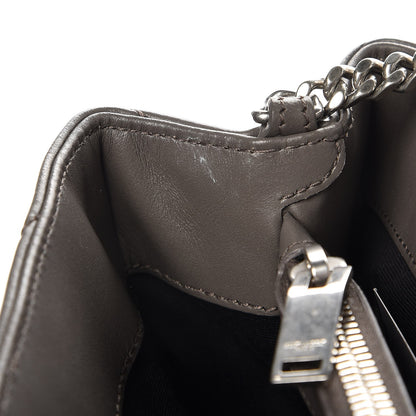 Saint Laurent Calfskin Y Quilted Monogram Small Loulou Chain Satchel Earth 8 of 9