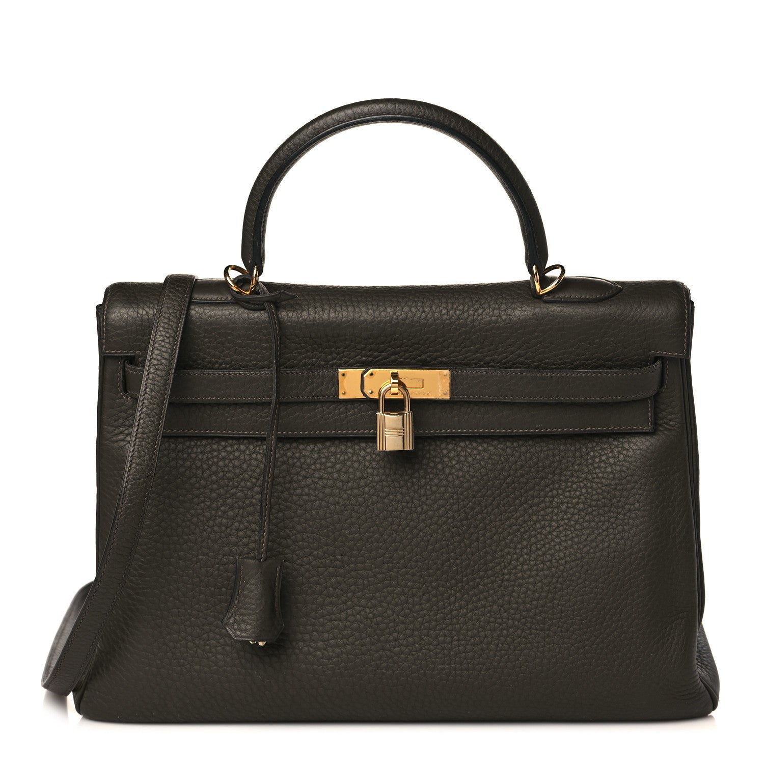 Hermes Taurillon Clemence Kelly Retourne 35 Vert Olive 1 of 10
