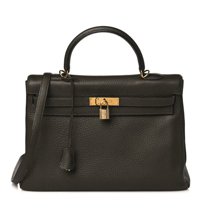 Hermes Taurillon Clemence Kelly Retourne 35 Vert Olive 1 of 10