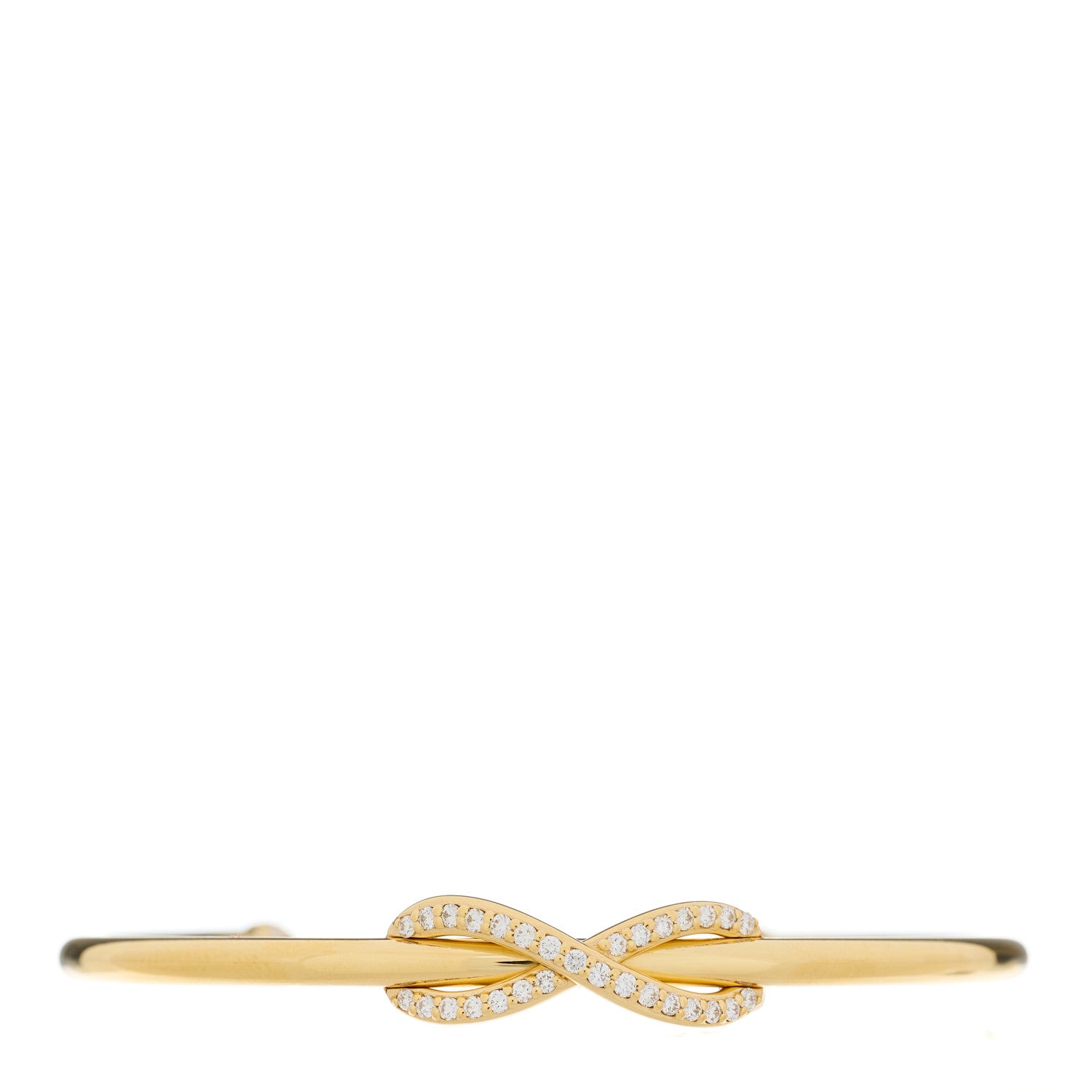 Tiffany 18K Yellow Gold Diamond Infinity Cuff Bracelet 1 of 4