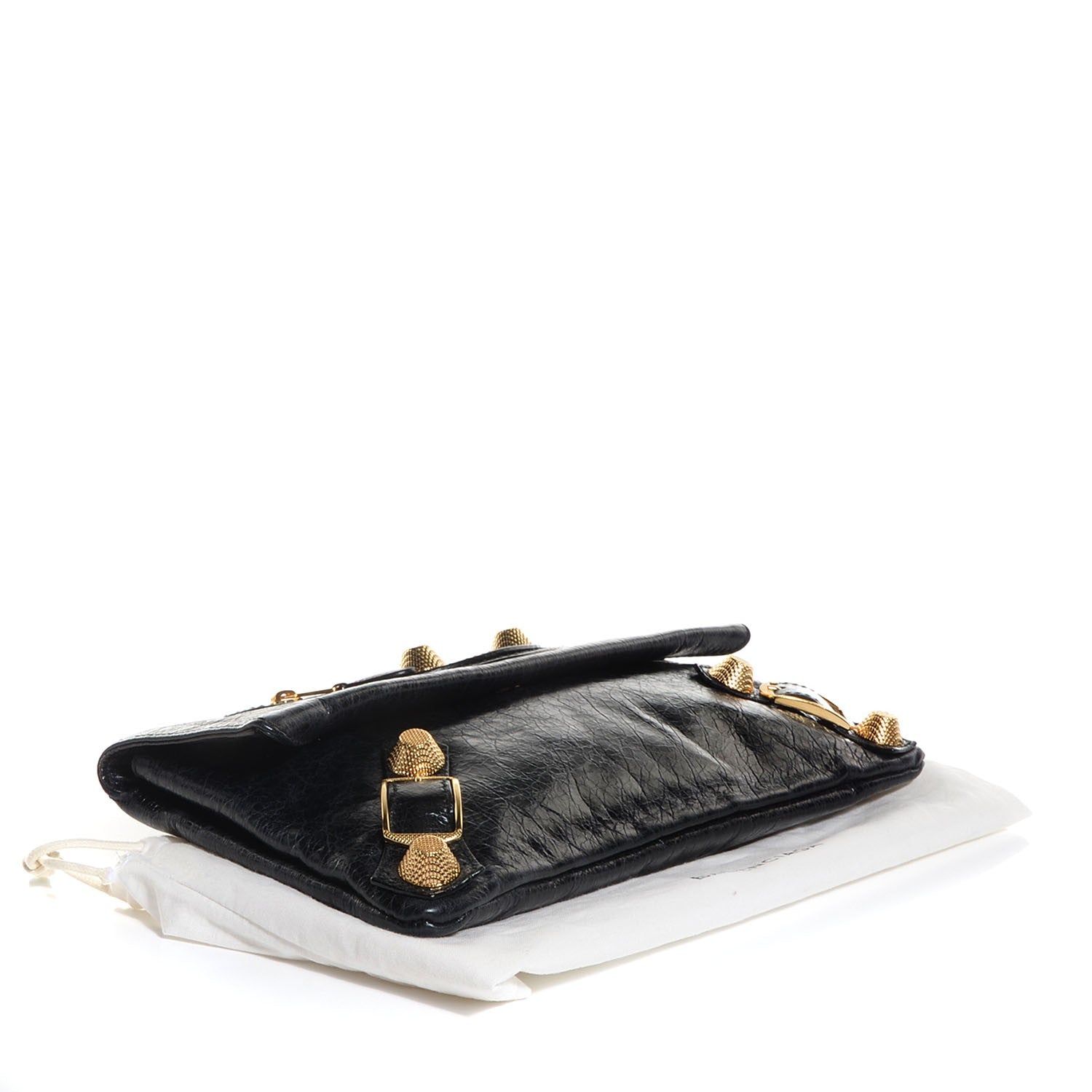 Balenciaga Agneau Giant 21 Gold Hardware Envelope Clutch Black 4 of 10