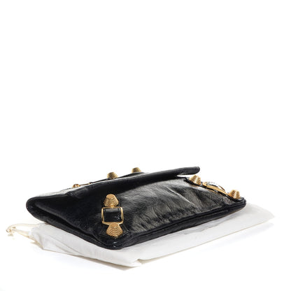Balenciaga Agneau Giant 21 Gold Hardware Envelope Clutch Black 4 of 10