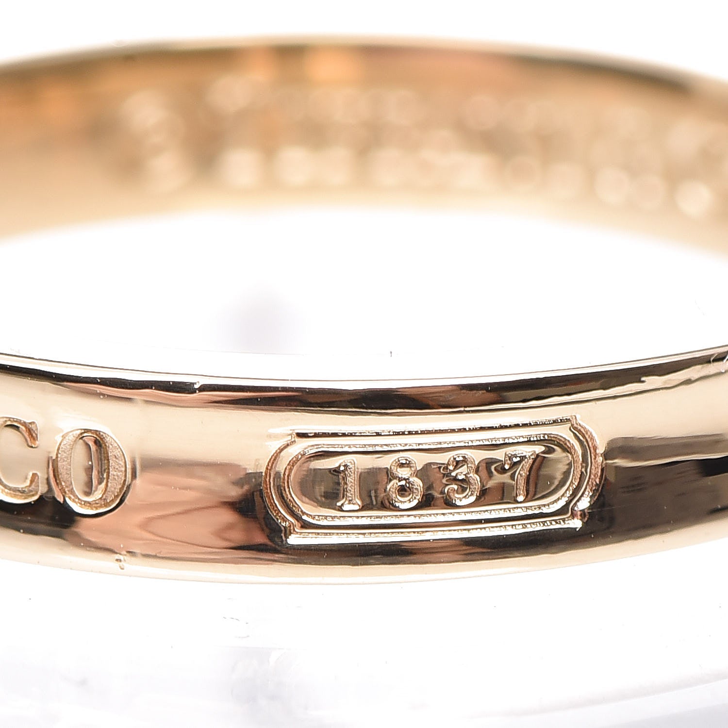 Tiffany 18K Yellow Gold Narrow 1837 Ring 62 10 5 of 6