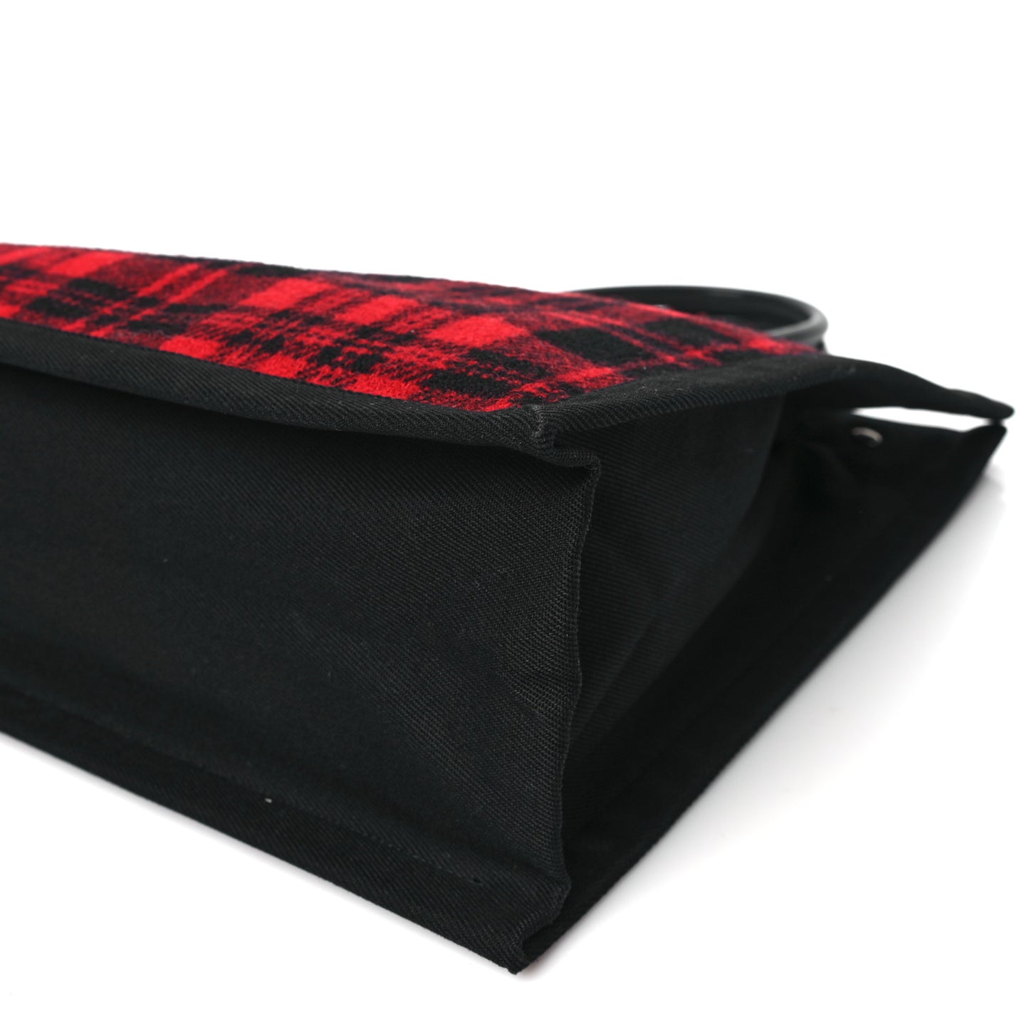 Wool Tartan Rive Gauche Noe Tote Red Black
