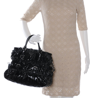 Prada Vernice Gaufre Tote Black 2 of 8