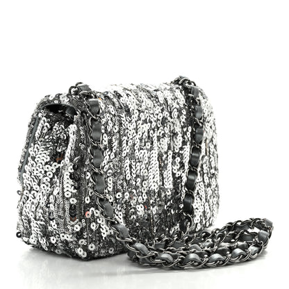 Chanel Sequin Mini Square Flap Silver 3 of 12