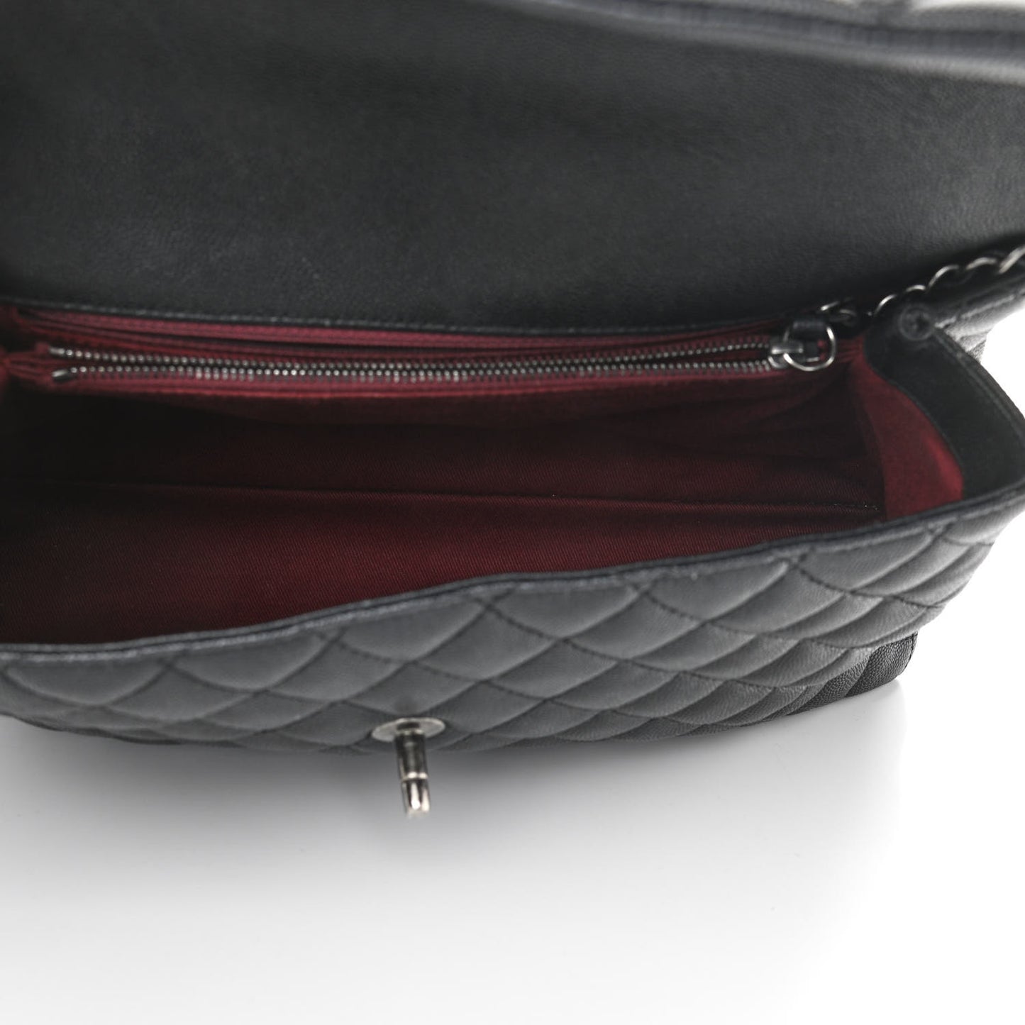 Caviar Quilted Medium Coco Handle Flap Black