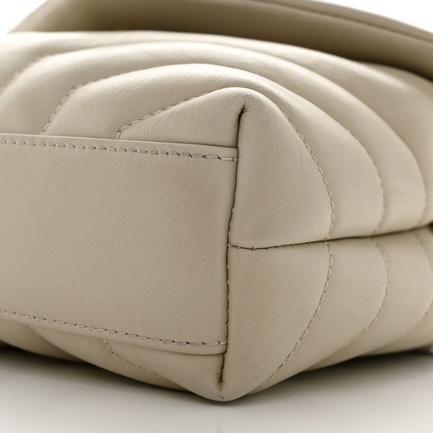 Saint Laurent Calfskin Y Quilted Monogram Toy Loulou Crossbody Bag Crema Soft 11 of 12