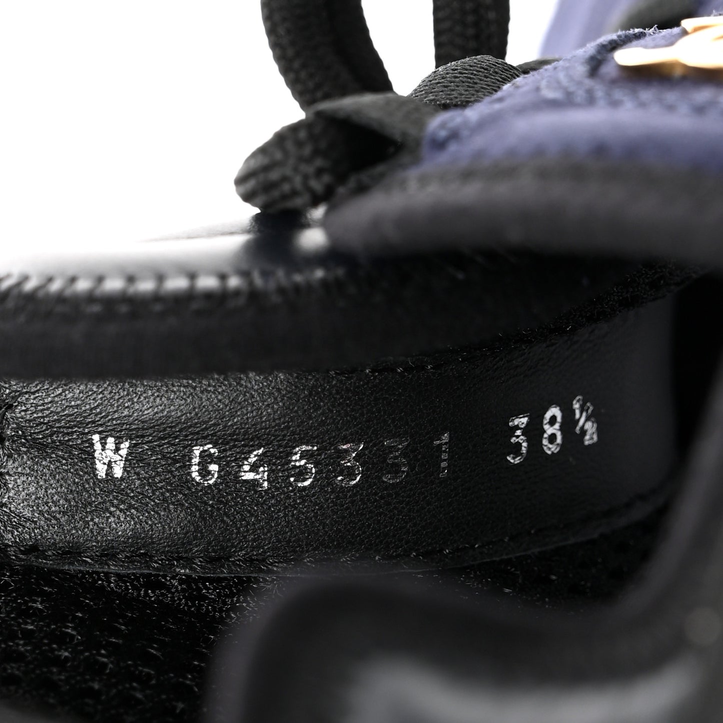 Suede Calfskin Nylon Grosgrain CC Sneakers 38.5 Navy Blue