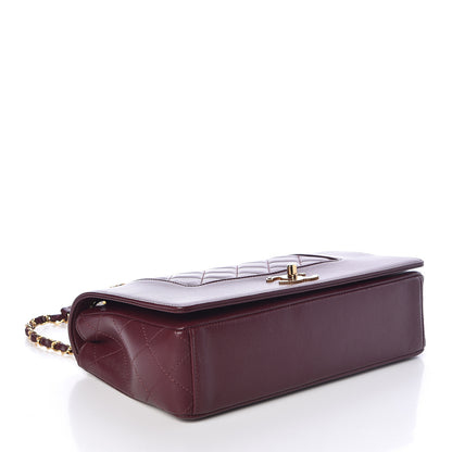 Chanel Sheepskin Quilted Vintage Mademoiselle Flap Dark Red 4 of 10