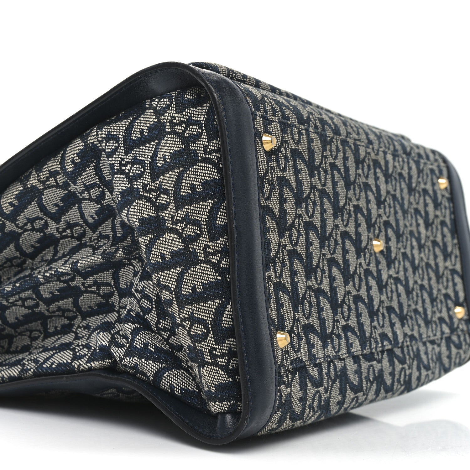 Christian Dior Monogram Calfskin Pocket Tote Navy Blue 9 of 10