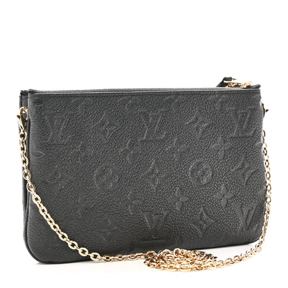 Louis Vuitton Empreinte Double Zip Pochette Black 3 of 10