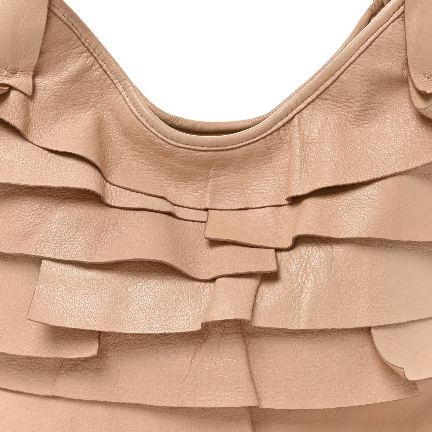 Saint Laurent Chevre Ruffle Saint Tropez Beige 8 of 10