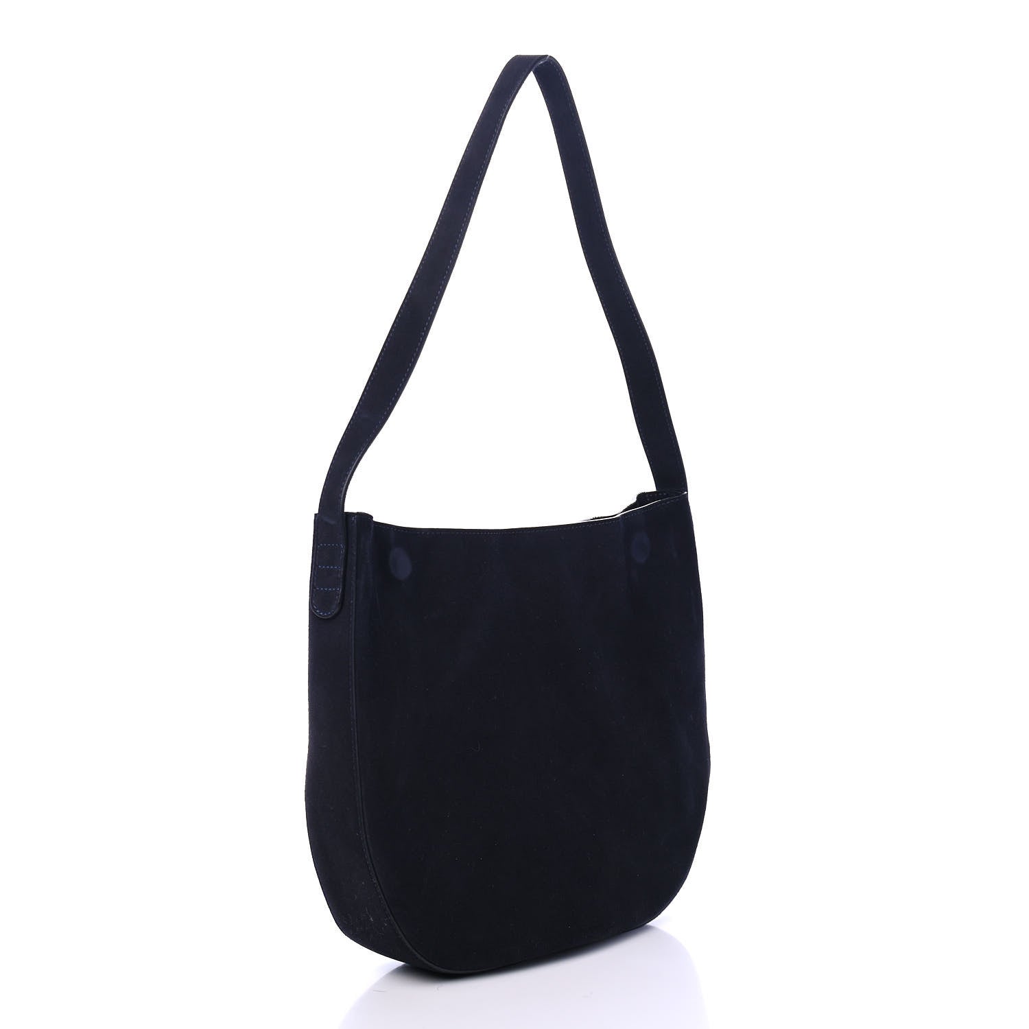 Mansur Gavriel Suede Shoulder Bag Navy 2 of 5
