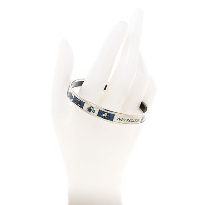 Hermes Enamel Printed Narrow Astrologie Nouvelle Bracelet 70 White Navy 2 of 5