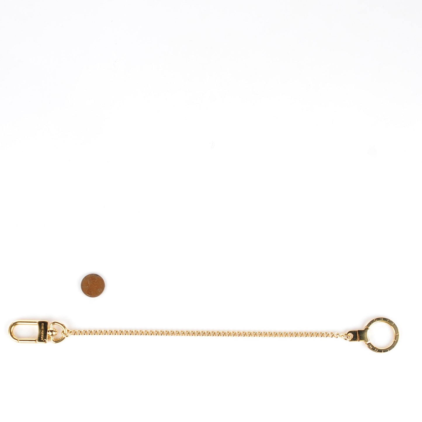 Metal Pochette Extender Key Ring Chain Gold