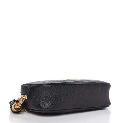 Saint Laurent Grain De Poudre Matelasse Monogram Mini Lou Camera Bag Black 4 of 10