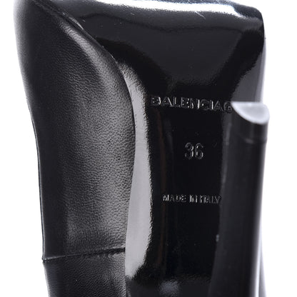 Balenciaga Calfskin Jersey Crepe Extreme Pointed Toe Knife Booties 36 Black 7 of 8
