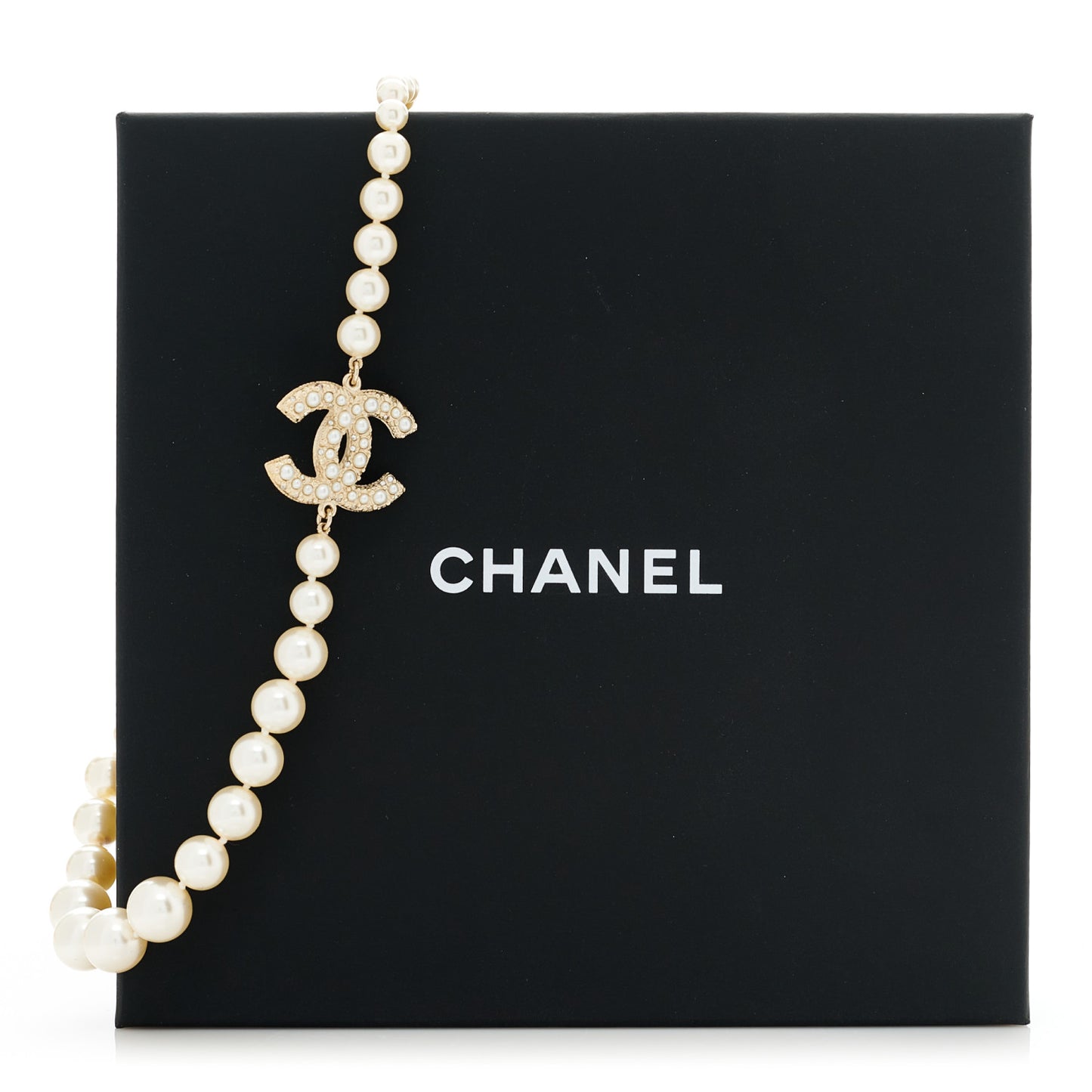 Pearl CC 100th Anniversary Necklace Light Gold