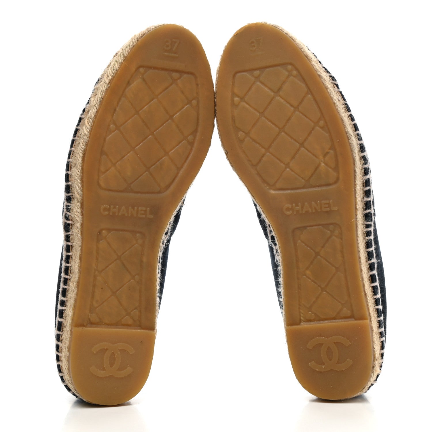 Chanel Velvet CC Espadrilles 37 Dark Navy Black 5 of 12