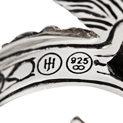 John Hardy Sterling Silver Black Sapphires Ruby Naga Dragon Head Ring 54 7 6 of 7