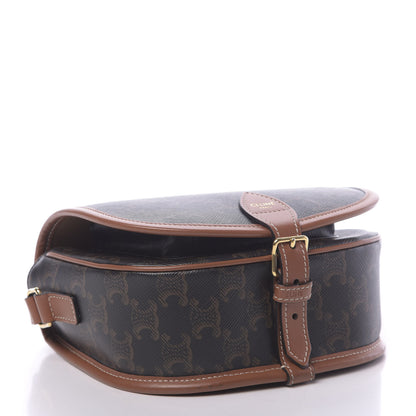 Celine Triomphe Canvas Medium Folco Bag Tan 4 of 10