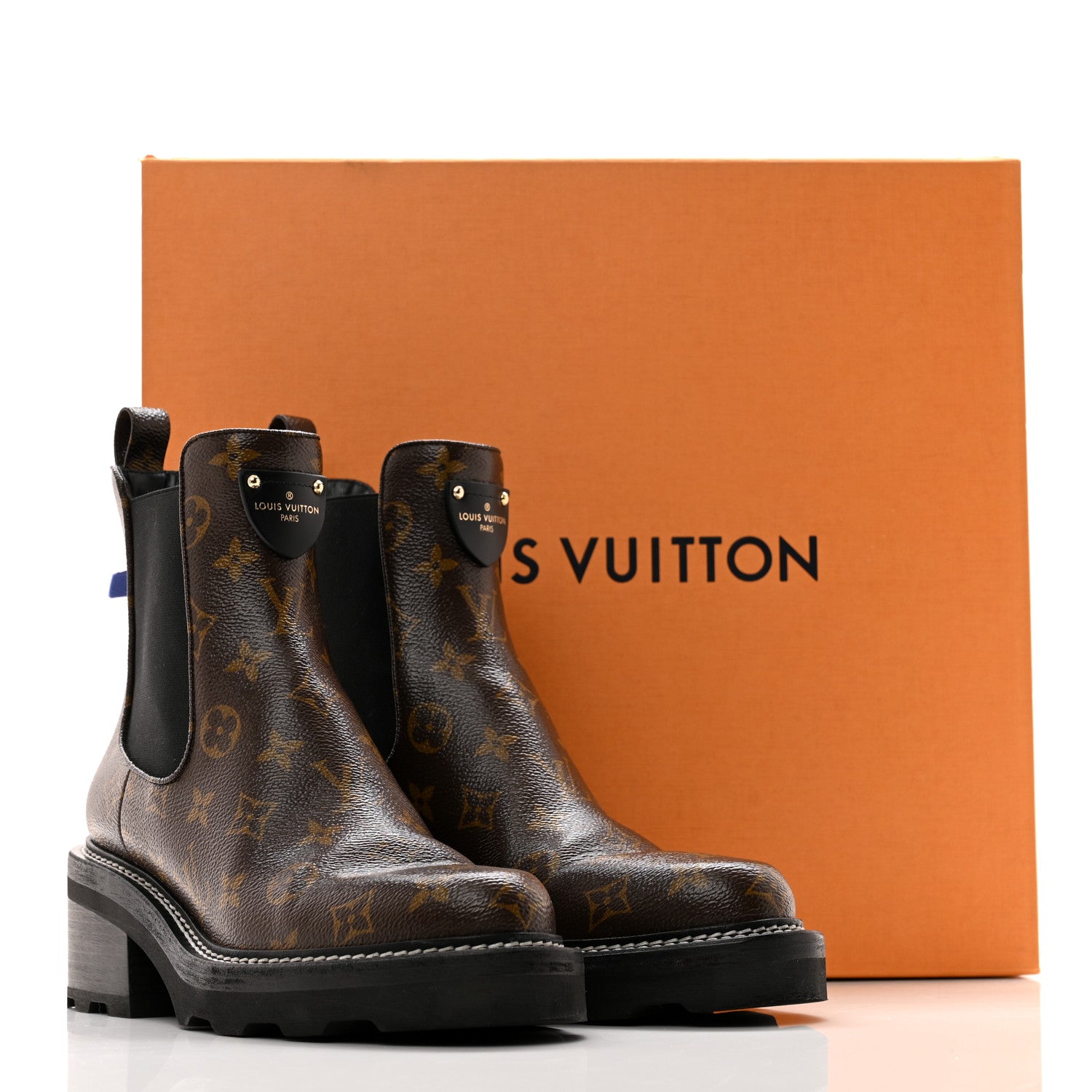 Louis Vuitton Patent Monogram LV Beaubourg Ankle Boots 41 Black 11 of 11