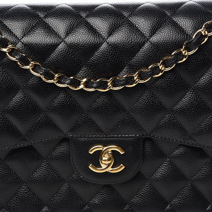 Chanel Caviar Quilted Jumbo Double Flap Black 8 of 17