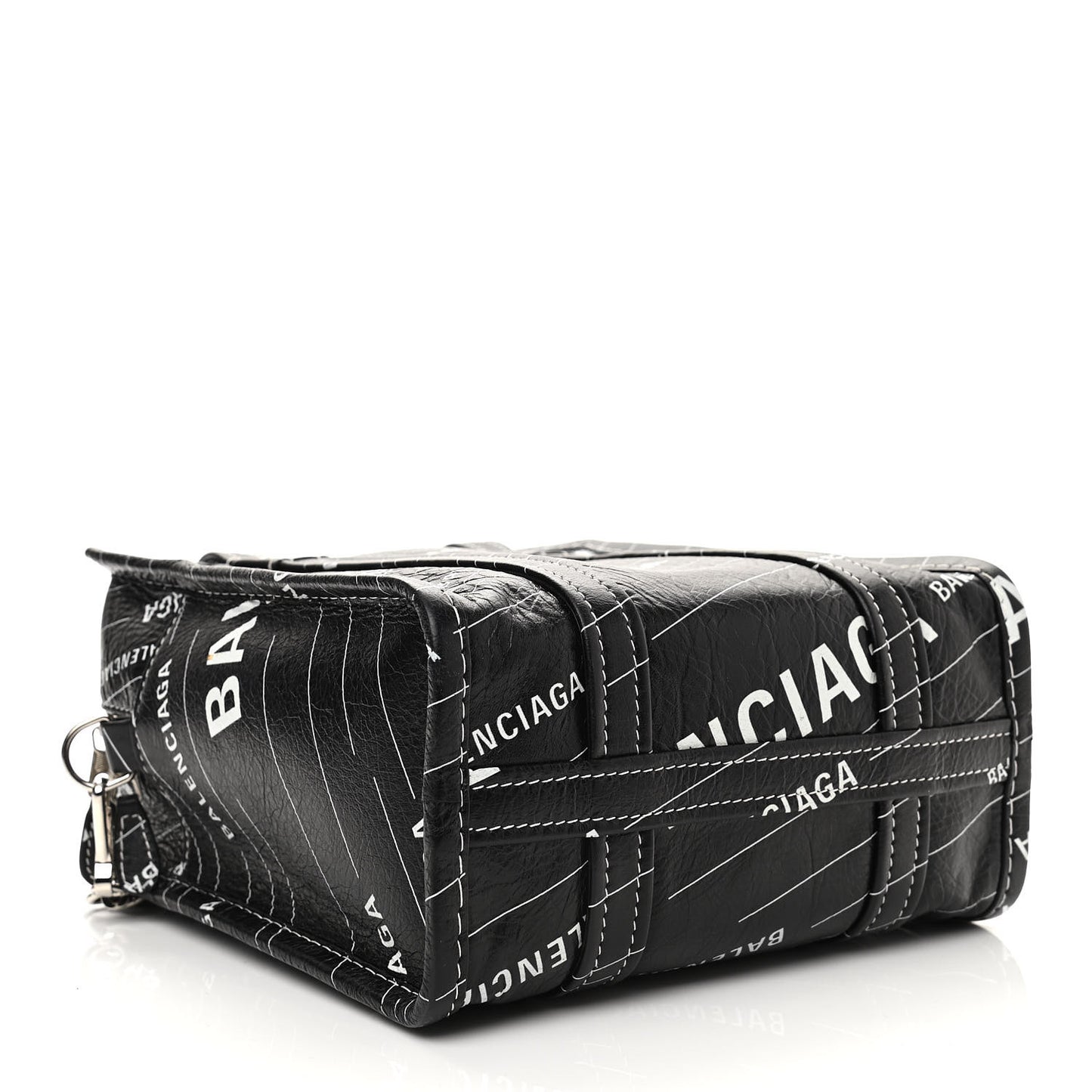 Agneau Arena Logo Multicolor Print XS Bazar Shopper Tote Black White
