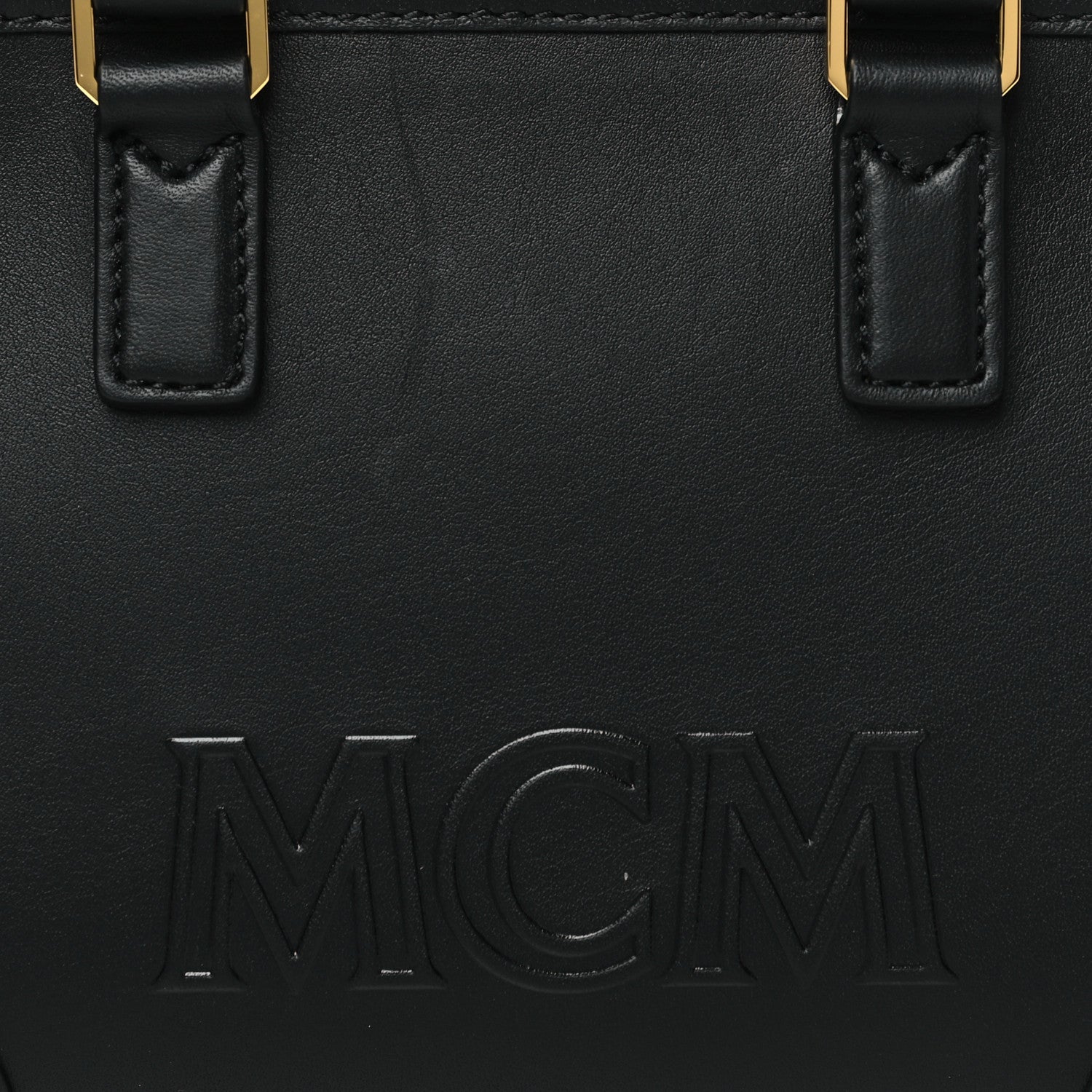 MCM Calfskin Mini Aren Boston Bag Black 8 of 11