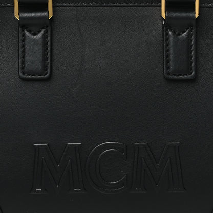 MCM Calfskin Mini Aren Boston Bag Black 8 of 11