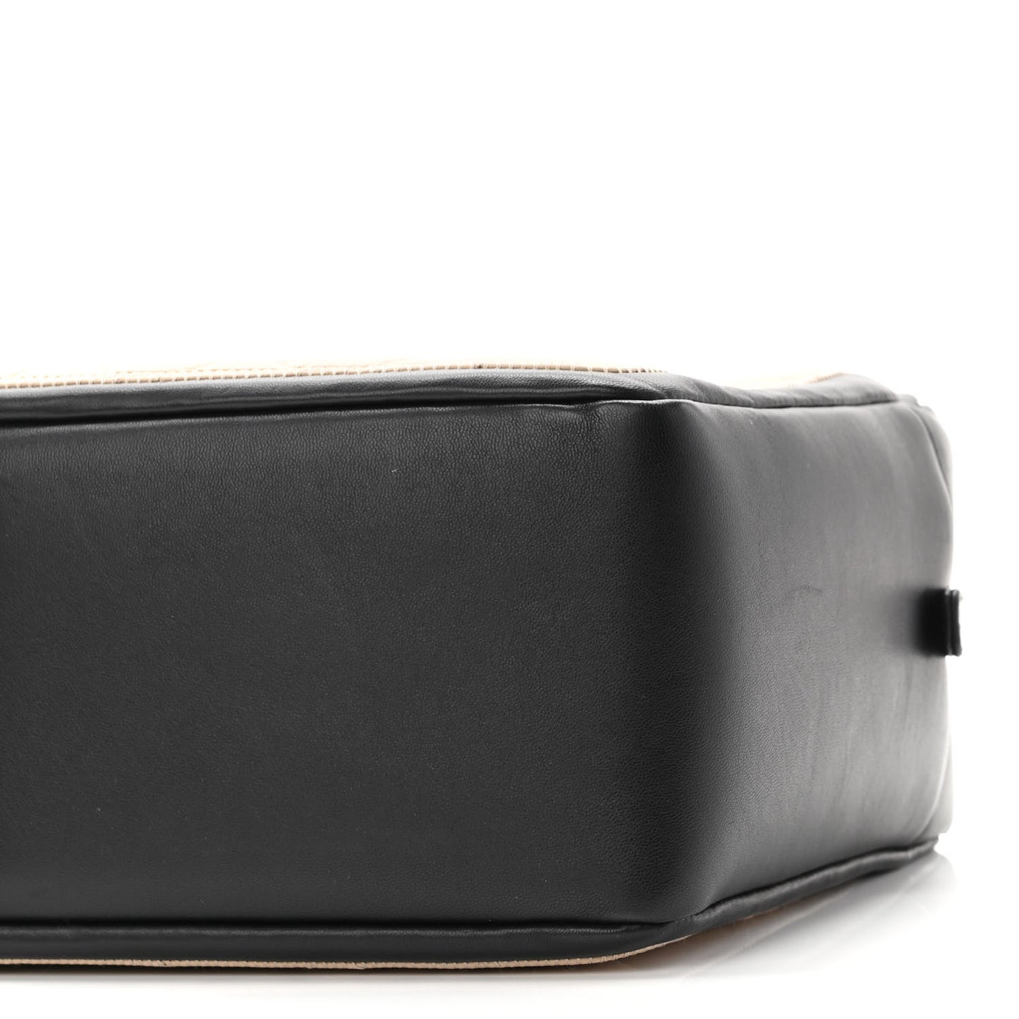 Lambskin Quilted Graphic Camera Case Beige Black