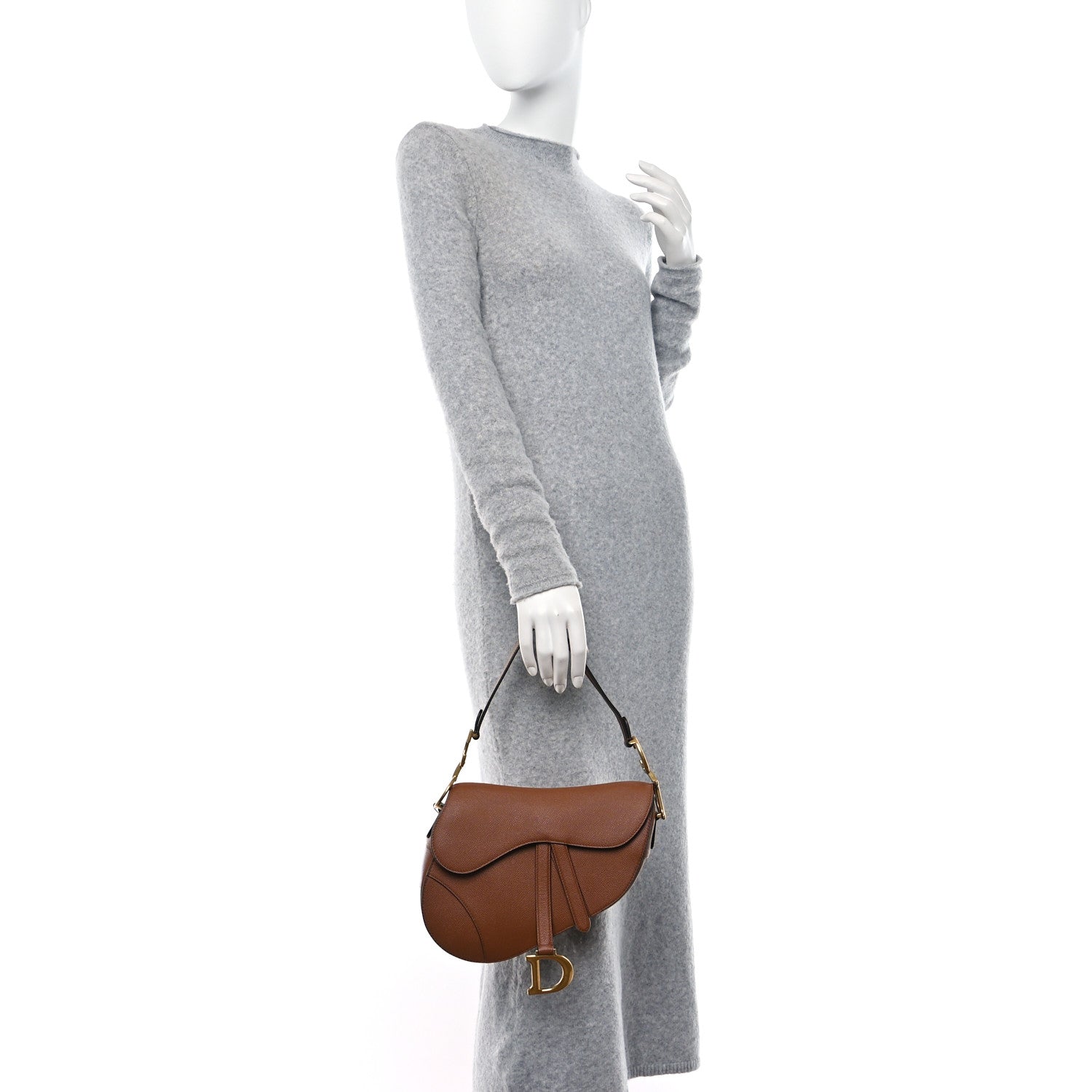 Christian Dior Grained Calfskin Saddle Bag Camello 2 of 10