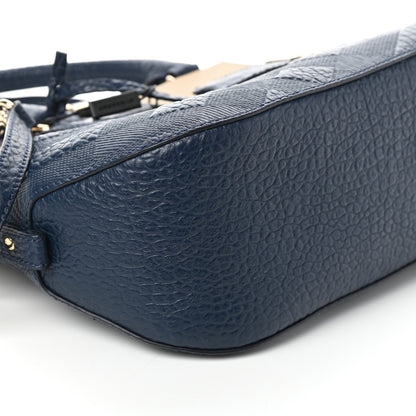 Burberry Heritage Grain Check Embossed Small Orchard Bowling Bag Blue Carbon 8 of 9