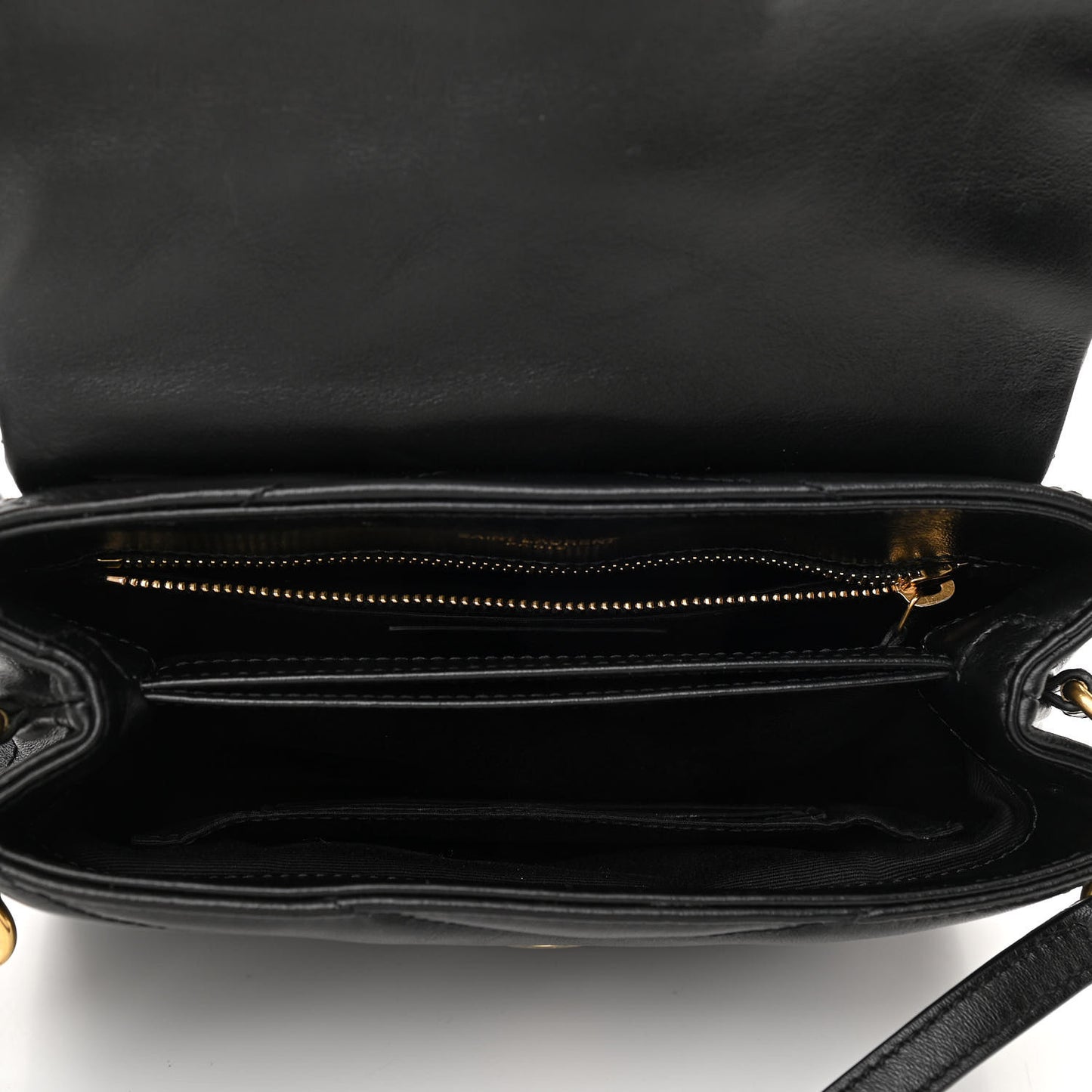 Calfskin Y Quilted Monogram Toy Loulou Crossbody Bag Black