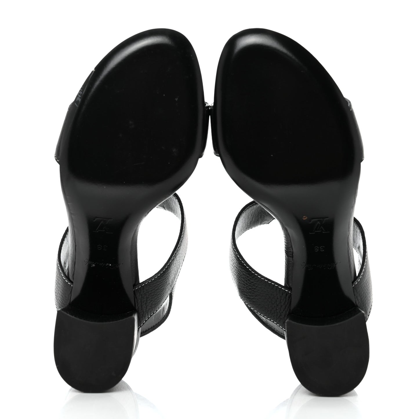 Grained Calfskin New Wave Sandals 38 Black
