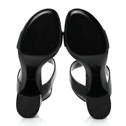 Louis Vuitton Grained Calfskin New Wave Sandals 38 Black 5 of 8
