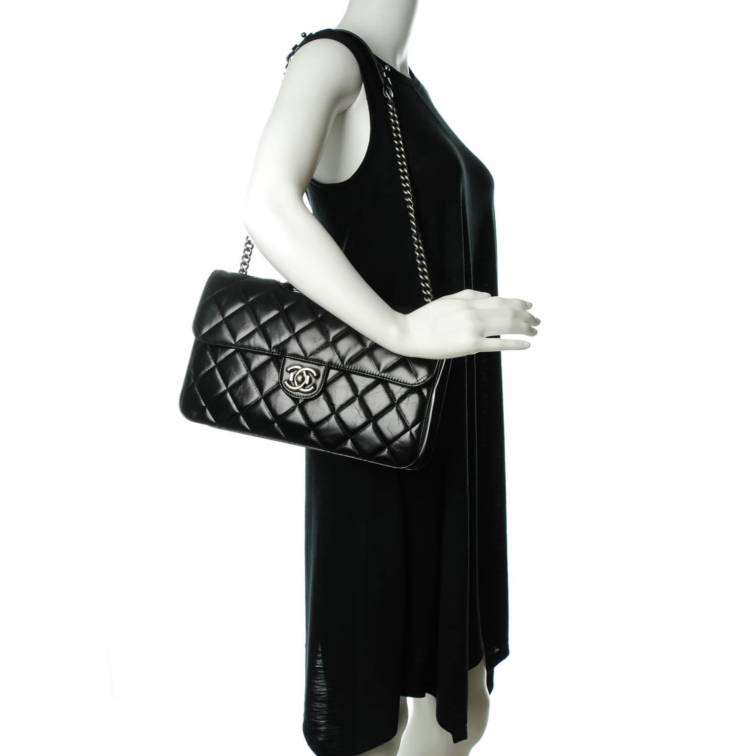 Chanel Calfskin Quilted Large Perfect Edge Flap Black 2 of 8