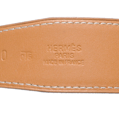 Hermes Chamonix Epsom Reversible Belt Strap 100 Natural Blanc 2 of 5