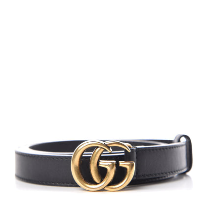 Gucci Calfskin Double G 20mm Belt 85 34 Black 1 of 6