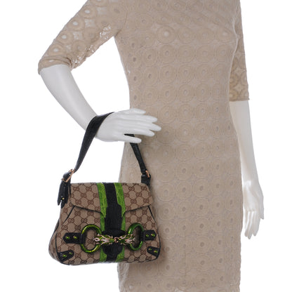 Gucci Monogram Crocodile Web Tom Ford Dragon Flap Bag 2 of 9
