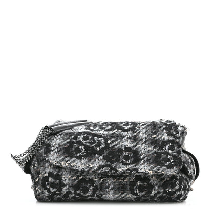 Chanel Tweed Quilted Camellia Shoulder Bag Black 1 of 9