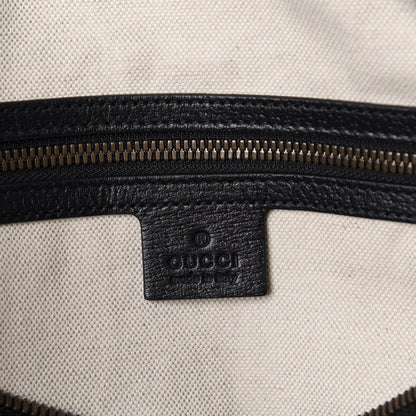 Gucci Velvet GG Monogram Textured Calfskin Web Medium Duffle Bag Blue Beige Black 7 of 9